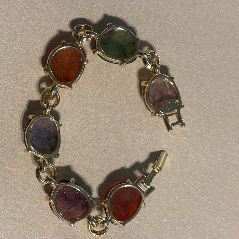 Elegant Multi-Stone Gold Bracelet